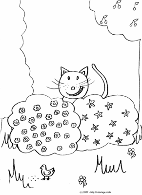 Gustave le chat à l'affut dans le jardin -- 23/03/07