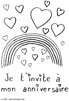 Invitation Anniversaire Coeurs et Arc-en-ciel -- 18/04/07
